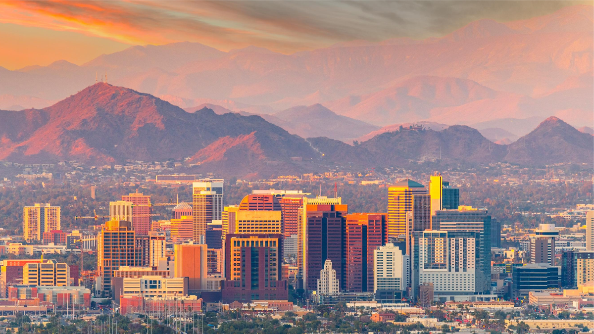 Photo of buildings and a view of the city of Phoenix, Arizona